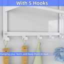 Over The Door Towel Rack, Over Door Towel Racks for Bathroom Door with 5 Hooks, 3 Tier Towel Storage Hanger Holder for Bathroom Accessories, 16 Inch Towel Bar for Hanging Towels, White