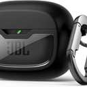 SURITCH Case Cover for JBL Vibe Beam/JBL Vibe Beam 2/ JBL Vibe 200TWS Earbuds, Shockproof Magnetic Protective Headphone Cover, Rugged Bumper Case with Carabiner & Cleaning Kit & Removal Tool, Black