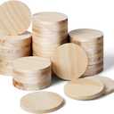 2 Inch 50 Pieces Wood Circles, GOH DODD Small Round Discs Unfinished Slices Wooden Ornaments for DIY Decorations Laser Engraving Wood Burning Staining Painting Decoupage Crafts School Education