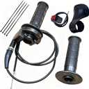 Auto-Moto Handle Bar Throttle Grips Grip +Throttle Cable + Throttle Housing Clamp for 50cc 79cc 125cc 250cc Dirt Bike Quad ATV Pit Compatible with Coleman CT200U CT200U-EX BT200X Trail 200 Mini Bike