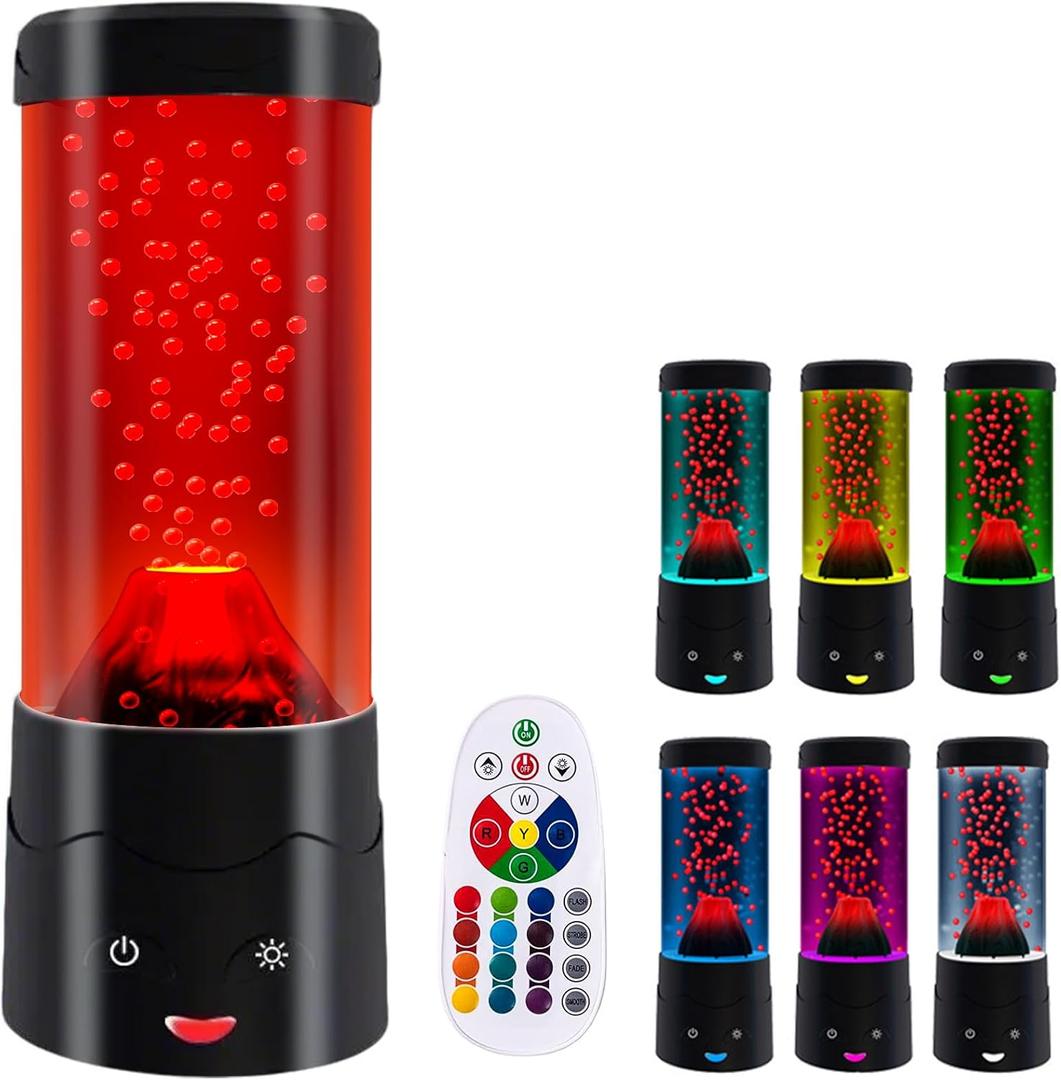 Volcano lamp for Adults, LED Multi-Color Changing Lamps Novelty Night Light Mood Table Lamp for Home Bedroom Office Desktop Decoration (Red)