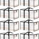 8 Pack Extra Large Clothes Storage Bins with Lids, Moving Bags, Clear
Storage Bags with Reinforced Handles & Heavy-Duty Zippers, Moving Boxes Totes for Clothes Packing, Dorms, College Supplies
