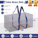 6 Pack Moving Bags Heavy Duty 210GSM with Full-Open Side Zipper, 93L 65lbs Waterproof Foldable Storage Totes for College Dorm Move-In, Moving Boxes Alternative & Home Organization, Blue