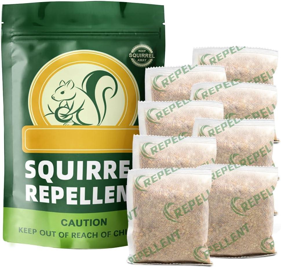 Squirrel Repellent Outdoor, Ground Squirrel Repellent, Repel Squirrel, Chipmunk Repellent for Garden/Bird Feeders/Attic and Yard, Natural Mint Squirrel & Chipmunk Repellent for Plants - 8P
