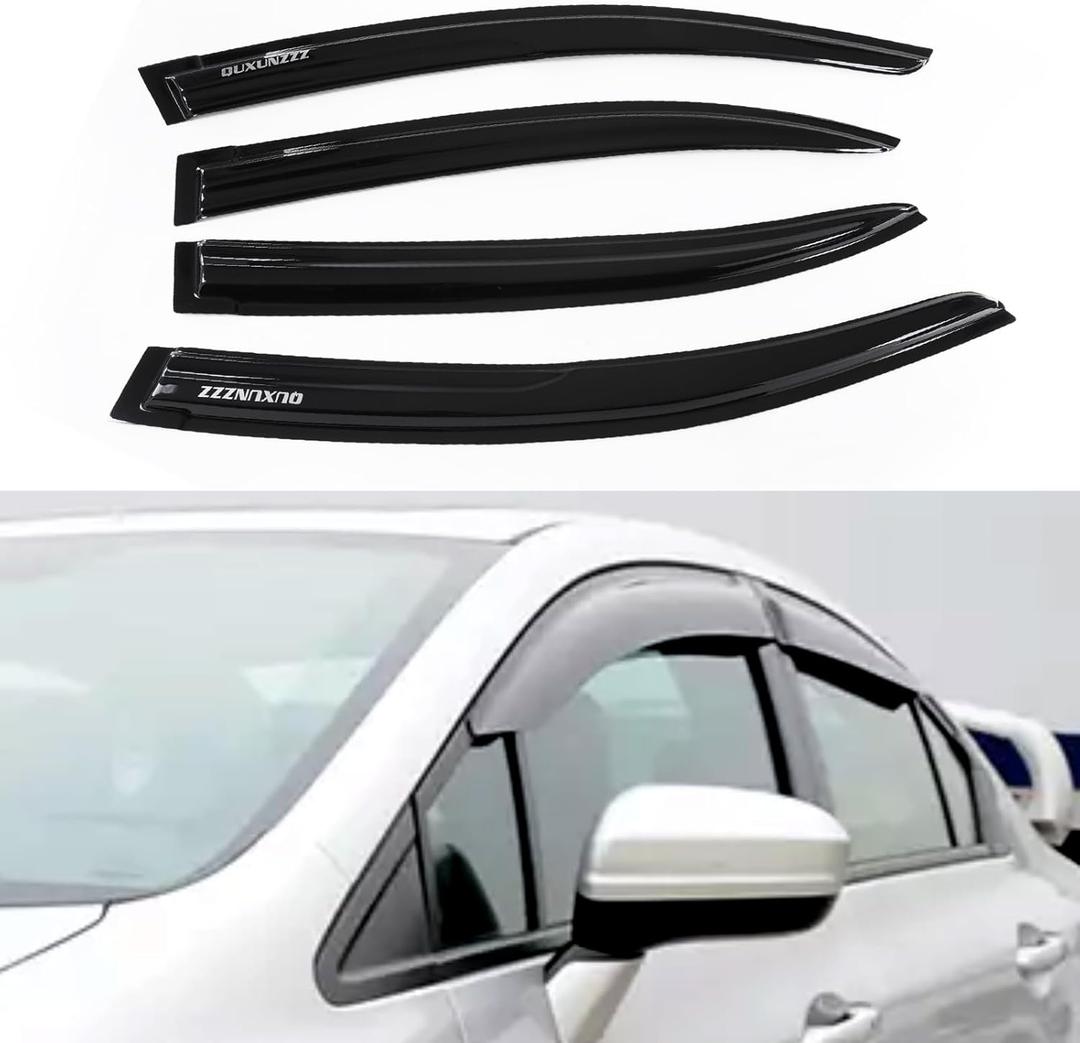 Rain Guards Side Window Visor Vent Outside Mount, 4PCS Fits for Honda Civic 4-Door Sedan 2012 2013 2014 2015