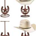 Cowboy Hat Stand, Tabletop Hat Display, Western Desk Decor, Horseshoe Hat Stand for Multiple Hats, Texas Holder Rack, Cowboys Gifts for Men, Western Decor for Home, Metal, Bronze, 4 Packs