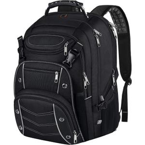 VECKUSON 18.4 Laptop Backpack for unisex, 60L Extra Large Gaming Laptops Back Bag,TSA Friendly Flight Approved and RFID Anti-Theft Pocket Heavy-duty Pack,21.3 * 15.7 * 11.8inch Grey