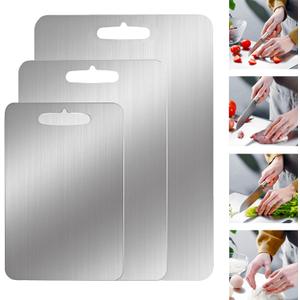 Stainless Steel Cutting Board for Kitchen, Heavy Duty Chopping Board, (Large, 14.2"L x 9.8" W)  