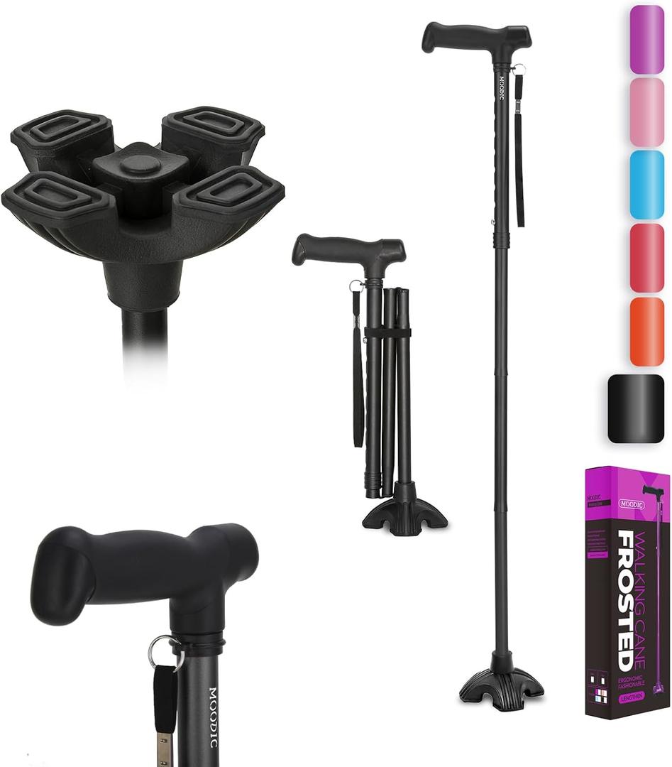 Tall Men's Walking Cane 42.52 in. Extra Long Walking Canes Easy to Travel is Suit for Big People Over 5 Feet 9 Inches (Black)