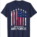 United States Air Force USA American Flag 4th July Men Kids T-Shirt (Small)