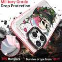 Bouvardia for iPhone 16 Pro Max Case, Cute Girly Design for Women, Shockproof & Aesthetic, Halloween Theme - Skull & Flowers