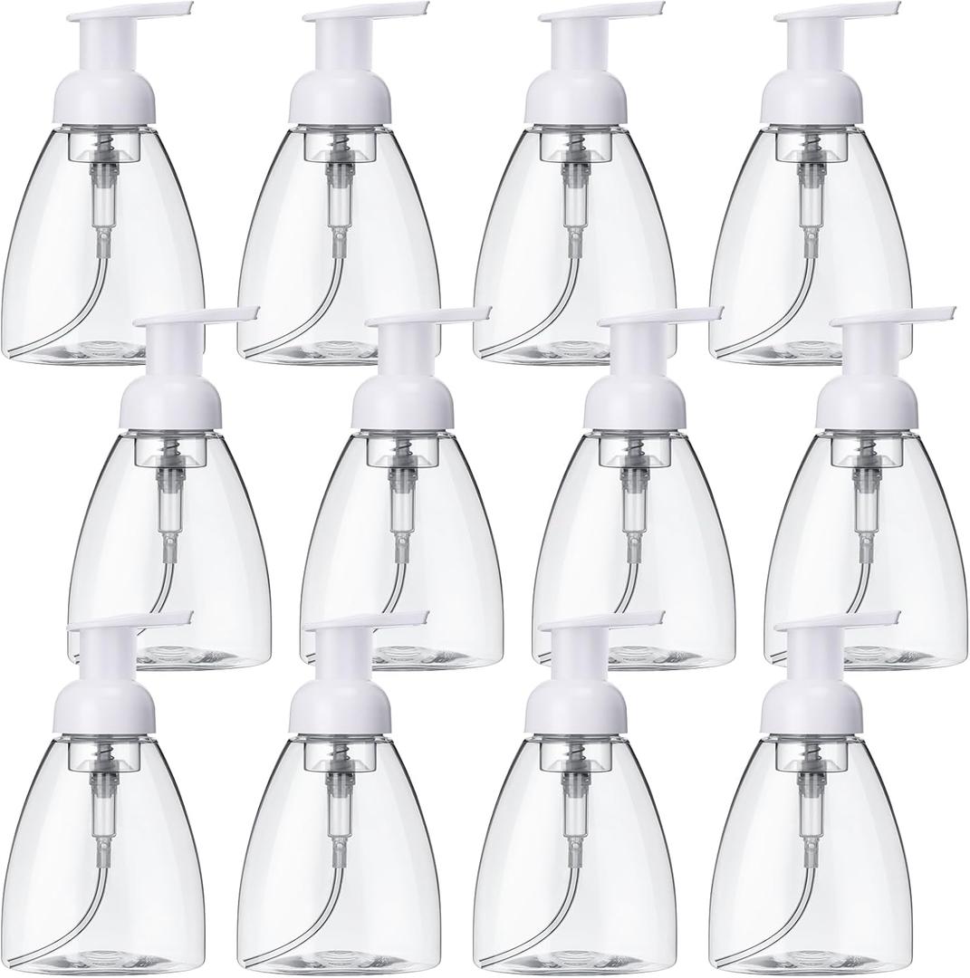 12 Pcs eBoot Foaming Soap Dispenser Foaming Pump Bottle Travel Hand Soap Pump Foam Dispenser Bottle Plastic Press Bottles Empty Refillable Plastic Container for Liquid Shampoo (8 oz)