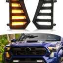 LED Fog Lights Kit for 2024 2025 2026 Toyota Tacoma DRL Daytime Running Lights Amber Turn Signal Front Bumper Lamps 4th Gen Toyota Tacoma Accessories (Horizontal clause)