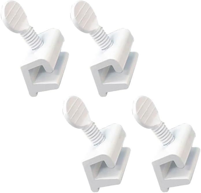 QCAA Single Small Sliding Window Security Lock, Aluminum, White Coated, 4 Pack, Made in Taiwan