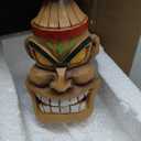 Outdoor Solar Tiki Statue Decor - Tiki Bar Decoration - Torch Tiki Head Statues for Patio, Yard, Backyard, Lawn, Garden Gift, Garden Tiki Figurine 8.74 Inch Tall