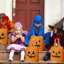 VDESFUEBY 20Pcs Halloween Trick or Treat Bags, Halloween Pumpkin Party Favor Bags Non-Woven Pumpkin Bag, Goodie Candy Bag for Birthday Party Favors