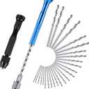 Mudder 27 Pieces Pin Vise Hand Drills Bits Set Semi-automatic Spiral Rotary Tool with 25 Pcs 0.5-3 mm Micro Twist Drill Bits for Resin Polymer Clay Craft DIY Jewelry Electronic Assembling