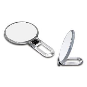 Danielle Creations 5.5-Inch Folding 2-Sided Hand Mirror, 10x Magnification, Acrylic (Clear)