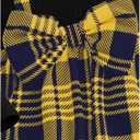 WDIRARA Toddler Girl's Plaid Bow Front Ribbed Knit Round Neck Long Sleeve A Line Dress