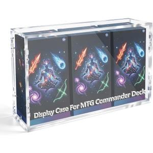 1PCS Clear Acrylic Case for 3 MTG Commander Decks, TCG Display Storage Box