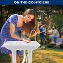SereneLife Portable Hand Washing Station, 100+ Hand Washes, Hands-Free Foot Pump, Soap Dispenser, and Drain Hose, Ideal for Outdoor Events, Camping, Boating and Worksites, 30L Sink with Wheels