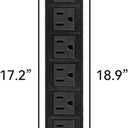 BTU Power Strip Surge Protector Rack-Mount PDU, 12-Outlet Power Strip with Switch, Metal Mountable Heavy Duty for Server Racks, Garage, Shop Workbench, Industrial Commercial Use (Black 6FT)