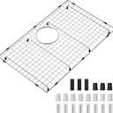 Sink Bottom Grid 23" X 14-1/2", Rear Drain with Corner Radius 3/8", Sink Protector for Single Bowl Sink, 23 x 14.5 inches