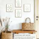 Drsoum Botanical Plant Framed Wall Art Boho Wall Decor for Bathroom Sage Green Eucalyptus Leaf Prints Minimalist Aesthetic Ready to Hang Set of 4, 8x10 in (Natural Framed)