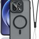 FJIASTB Magnetic Case for OnePlus 15 Cell Phone 2025, Rugged Protective Cover with Lanyard, Shockproof, Scratch Resistant (Matte Black)