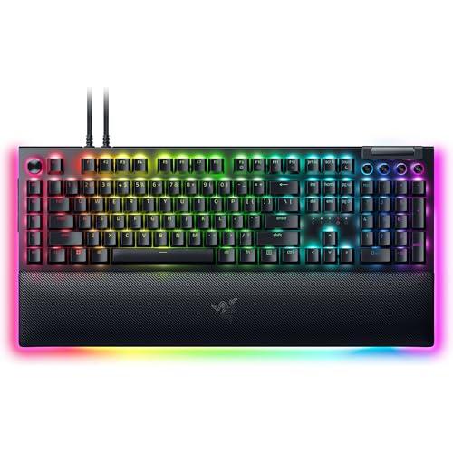 Razer BlackWidow V4 Pro Wired Mechanical Gaming Keyboard: Green Switches Tactile & Clicky - Doubleshot ABS Keycaps - Command Dial - Chroma RGB - Magnetic Wrist Rest - Snap Tap