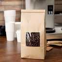 A1 Bakery Supplies 1/2 lb. Brown Kraft Customizable Tin Tie Coffee Bag with Window -25 pack