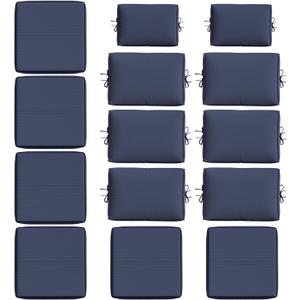 14 Pcs Outdoor Cushion Slipcovers All-Weather Patio Cushion Covers, Replacement Waterproof with Zipper for Patio Furniture, Sectional Couch 3 Sizes, Covers Only