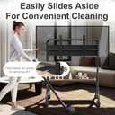 Easel Rolling TV Stand on Wheels for 32-75 Inch TVs with Shelves & Pegboard