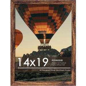 14x19 Picture Frame, Classic Brown Poster Frame, 1 Pack | for Horizontal or Vertical Wall Mounting, for Photos, Artwork; Fits Home, Office & Gallery Wall Decor