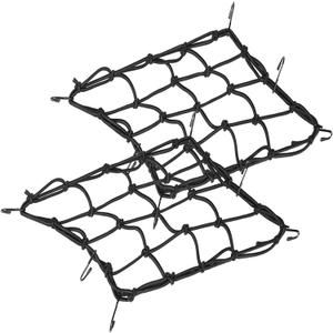 2-Pack Bungee Net Motorcycle Cargo Net, 12" x 12" Small Cargo Net Stretch to 24" with 6 Adjustable Hooks Bike Bungee Cord Net