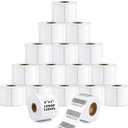 15 Rolls 2"x1" Direct Thermal Labels, 1300 Labels/Roll (19500 Labels), Self-Adhesive Address Barcode Sticker Label Rolls, Compatible with Zebra, Rollo, Munbyn & Most Thermal Printers