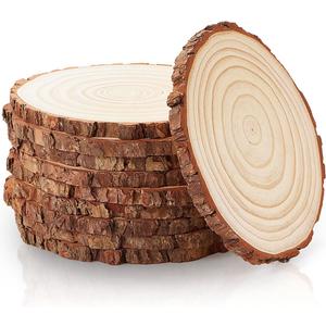 Set of (10) 7-9 Inches Wood Slices for Centerpieces, Wood Centerpieces for Tables, Wood Rounds for Wedding, Baby Shower, Party, Natural Pine Wooden Slabs