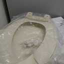 Gerber Elongated Toilet Seat with Cover, Soft Close, No Slam, Quick & Easy Install, Heavy-Duty Plastic, Adjustable Fit for Standard Elongated Toilets, Durable & Fade-Resistant, Bone G009921325