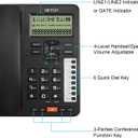 Ornin 2-Line Corded Telephone Systems for Small Business and House, Desk Phone Only (Black)