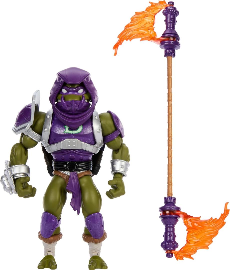 Masters of The Universe Origins Turtles of Grayskull Donatello Reptile Wars Posable Action Figure, Teenage Mutant Ninja & Motu Crossover Donnie Toy
