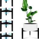 4 Pcs Mini 3Legs Adjustable Metal Plant Stand for 5"-10" Plant Pot  Indoor & Outdoor (Black, 4 Pcs)