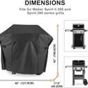 Grisun 7138 Premium Grill Cover for Weber Spirit 200 Series, Spirit E210, S210, E210, 215 Grills, Anti-Fade Waterproof UV-Resistant Gas Grill Cover, Heavy Duty BBQ Cover, 48 inches, Black