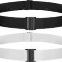 TOURZOO No Show Invisible Belt for Women/Men Elastic Web Strap Waist Stretch Belt with Flat Buckle for Jeans Pants Dresses