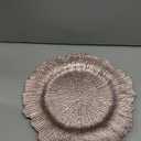 uxcell 10pcs Reef Charger Plates Bulk, 13 Inch Plastic Floral Charger Plates, Round Plate Chargers for Dinner Wedding Party Event Table Setting Decoration Rose Gold