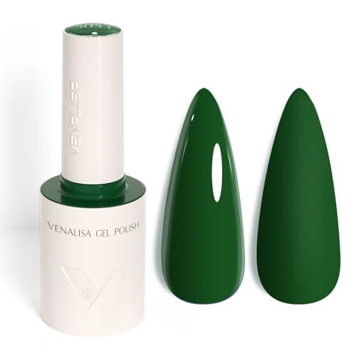 VENALISA Emerald Green Gel Nail Polish, 1 Pcs Dark Green Gel Polish Color High Gloss Soak Off U V Nail Manicure Salon and DIY at Home Gifts for Women