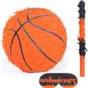 Basketball Pinata Bundle with a Blindfold and Bat(13 x 13 x 4 Inches),Soccer Ball Pinata for Birthday Party Boys, Perfect for Birthday Party, Sport Theme Party, Decoration