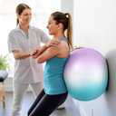 Sportneer Extra Thick Exercise Ball - 25.6''Yoga Ball with Quick Pump - Anti-Burst and Slip Resistant Fitness Ball Chair for Pregnancy and Physical Therapy (Purple Blue)