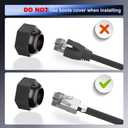 VCELINK CAT6A Waterproof Ethernet Coupler IP68 Short Profile, Female to Female Outdoor RJ45 Connector Shielded, Network Cable Extender 10Gbps for CAT6A/CAT6/CAT5E/CAT5 Cables 6-Pack, 3.23in