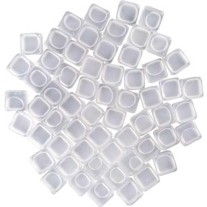 60 Pcs Reuable Ice Cubes White Clear Plastic Ice Cube to Keep Our drinks such as Lemon Wine Water Cool Longer Pretty for Party Wedding Filled With Pure Water