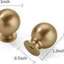 10 Pack 1 Inch Vintage Ball Brushed Brass Cabinet Knobs Kitchen Cabinet Hardware Brushed Gold Drawer Knobs Pulls for Drawers.